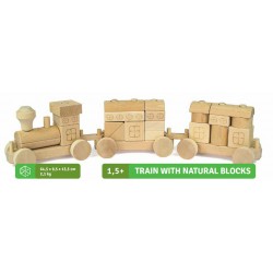 A train made of natural blocks