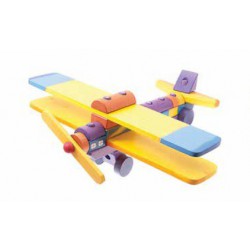 Plane made of color blocks