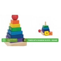 Rainbow block tower - square