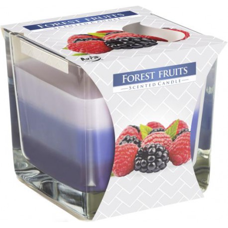 Scented candle in a straight glass with a filling solution in three colors, pack of 6 pieces