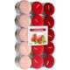 Small scented candle 30 pieces in three colors, collective package 6 packs