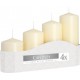 Votive candle, graduated, unscented, 4 pieces, burning time from 11h to 33h, collective packaging 6 packs