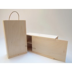 Box for 2 wines, latch, string