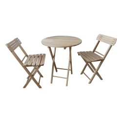 Komplet balkonowy składany stolik okrągły Ø 50 cm + 2 krzesła
