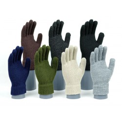97% acrylic / 3% elastane gloves, size 7/8