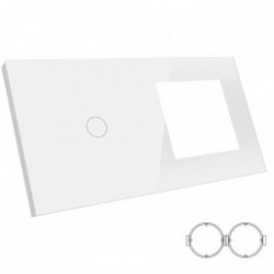 Glass panel for modular touch switch and sockets 1G