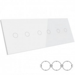 Glass panel for modular touch switch white 6G (2+2+2)