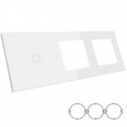 Glass panel for modular touch switch and sockets 1G (1+PL+PL)