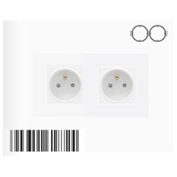 Single socket 2x TypE with plastic frame
