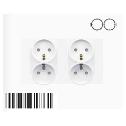 Double socket 2x TypE with plastic frame