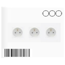 Single socket 3x TypE with plastic frame