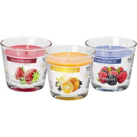 Scented candle in glass mix sweet & cream, pack of 12 pieces