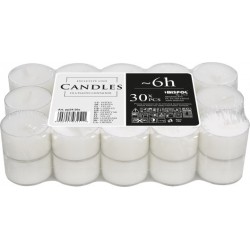Candle 30 pieces in polycarbonate, collective packaging 12 packs