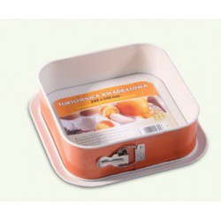 Orange square non-stick cake tin, pack of 6